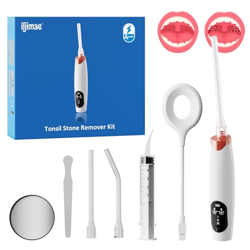 Electric Tonsil Stone Remover Vacuum Kit with Magnifier LED Light & Cleaning Tools
