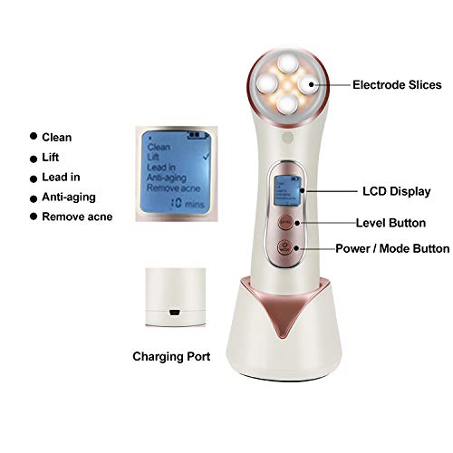 High Frequency Facial Machine 5-in-1 Micro-Current Facial Massager Rechargable Device