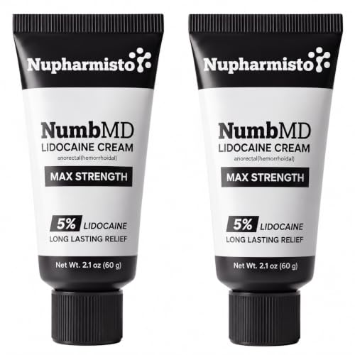 Numbing Cream Maximum Strength 2 Pack - Long Lasting Relief with Menthol, Arnica & Emu Oil - 60ml Tube