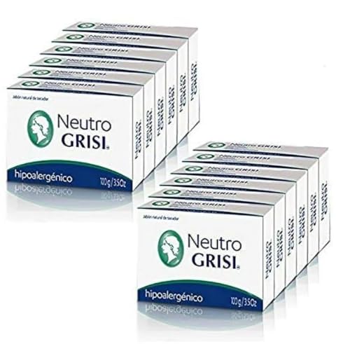 Grisi Neutral Bar Soap 12-Pack - pH-Balanced, Dermatologist Recommended
