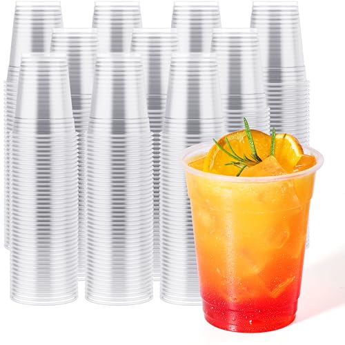 1000 Pack 12 oz Disposable Clear Plastic Cups - Elegant, Recyclable Party Drinkware