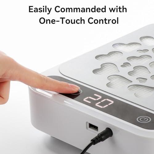 Grey Nail Dust Collector with Touch Screen & 35 Adjustable Suction Levels - Powerful Acrylic Nail Fan