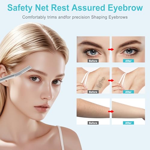 Dermaplane Razor for Women Face, Suitable for Facial Peach Fuzz, Eyebrows, Exfoliation, and Men Shaving, Equipped with 10 Replaceable Blades, Silver
