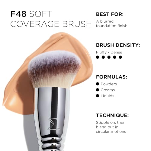 Dense Angled Foundation Makeup Brush - Medium to Full Coverage Blending Tool