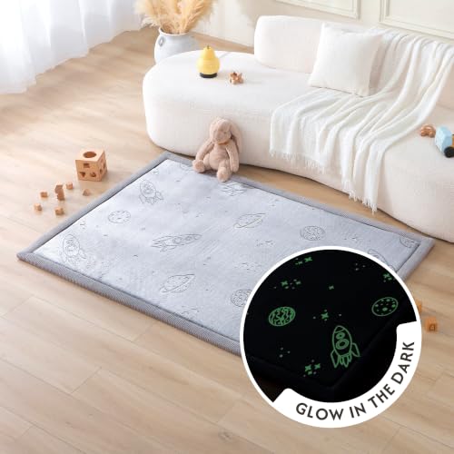 Hakuna Matte CloudSoft Baby Play Mat Planet 47x67 Inch Glow-In-Dark Floor Mat