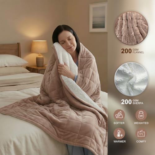 Weighted Heated Blanket for Adults with 12 Heat Levels - 50x60 Brown