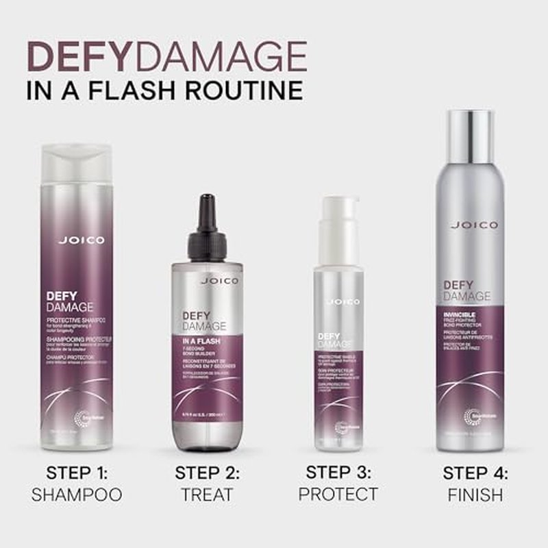Joico Defy Damage In A Flash 7-Second Bond Building Hair Treatment | With Liquid Keratin | Quick Bond Strengthening & Protection | Color -Safe | Unique Liquid-To-Cr?me Formula | 6.76 Fl Oz