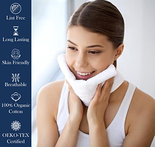 Ivory Organic Cotton Washcloths Pack of 6 - Ultra-Soft, Quick Dry, 650 GSM