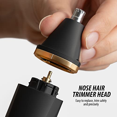 Men's Waterproof Body Hair Trimmer with Ceramic Blades & Nose Clipper