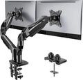 HUANUO FlowLift Dual Monitor Stand 13–32" Full Motion w/ C-Clamp or Grommet, 75x75/100x100 VESA, 4.4–19.8 lb per arm - Black / 1