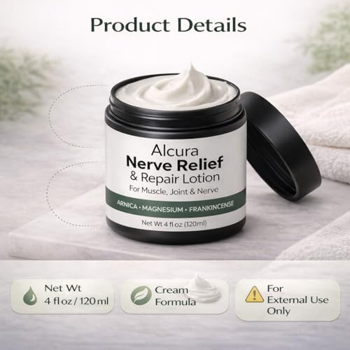 Alcura Cream, Arnica Cream, Magnesium Cream with Arnica ? Daily Comfort Alcura Lotion for Neck, Hands & Feet, 4 fl oz (1 pack)
