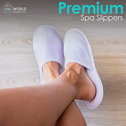 Bulk Unisex Spa Slippers - 10 Pairs, Closed Toe, Individually Wrapped, Hotel Slippers