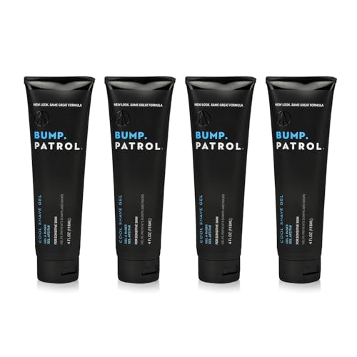 Bump Patrol Cool Menthol Shave Gel for Sensitive Skin - 4 oz, Pack of 4