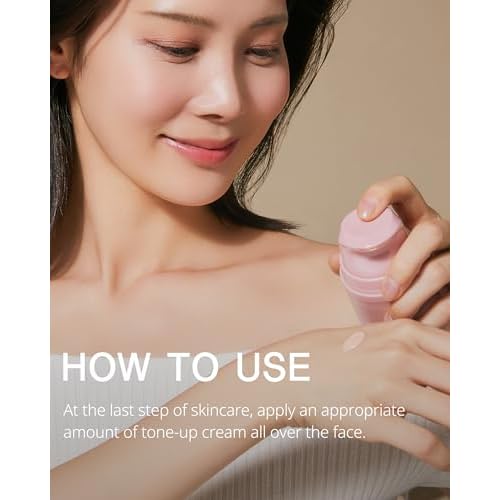 Radiance Tone-Up Essence - Korean Glass Skin Primer | Pink Beige Tinted Moisturizer | Pore-Blur Glow Base | Natural Coverage Dewy Finish | Ceramide Vitamin C | 1.01 fl oz