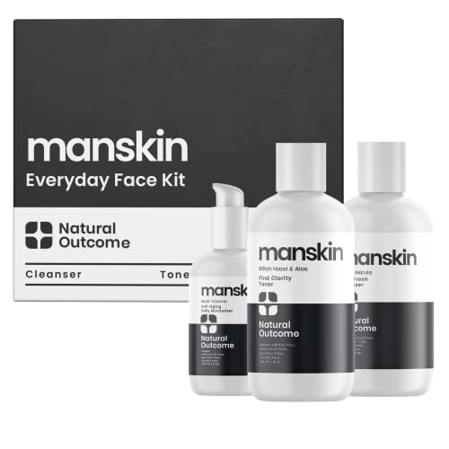 Men's Anti-Aging Skin Care Kit - Facial Cleanser, Toner & Moisturizer Set