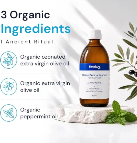 Ozone Olive Oil Pulling Mouthwash with Peppermint Oil - 8.4 oz - Natural Oral Care