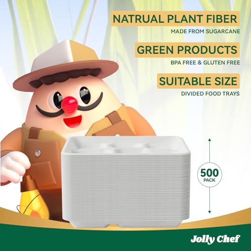 10x8.25 Inch Compostable Heavy Duty Paper Plates 500 Pack - White, 10"x8.25"