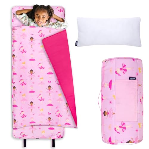 Wildkin Kids Nap Mat with Pillow & Blanket - Preschool Sleep & Travel Essentials