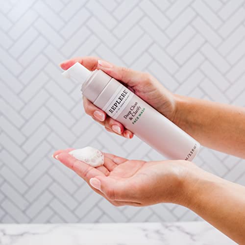 Replere Deep Clean & Clarify ? Luxury Gentle Exfoliating Face Wash with Coffea Arabica, Green Tea & Vitamins A & E ? Hydrating Foaming Cleanser for Women, Smooths & Brightens Skin ? 3.3 fl oz