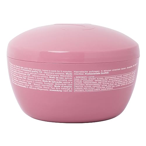 Alfaparf Milano Semi Di Lino Moisture Nutritive Hair Mask - Deep Conditioning Hair Repair Mask for Hydration & Shine - Sulfate, Paraben & Paraffin Free - Professional Quality Hair Care (6.76 oz)