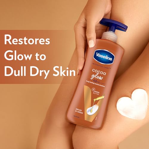 Vaseline Cocoa Glow Body Lotion 13.53 Fl Oz (400 ml) - Moisturizing & Fast Absorbing