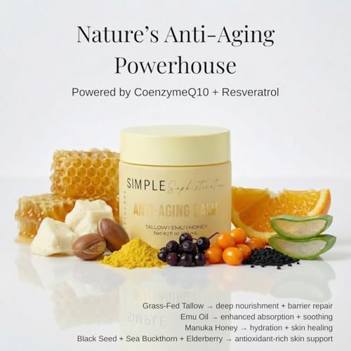 Anti-Aging Balm with Manuka Honey & Emu Oil - Nourishing Face & Body Moisturizer, Non-Greasy, Natural Skincare