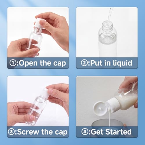 24 Pack 120ml Clear Plastic Travel Bottles with Flip Cap - BPA-Free, Refillable Shampoo, Lotion & Body Soap Containers