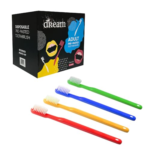 Disposable Pre-Pasted Toothbrushes with Mint Gel - 144 Pack for Travel & Hospitality