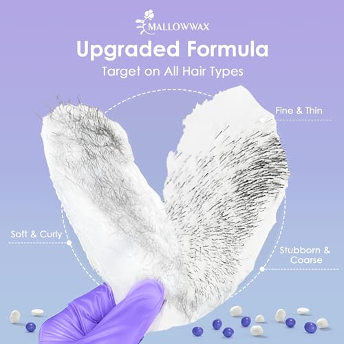 Hard Wax Beads, 2-Pack: 1lb Lavender for Coarse Hair Full Body, 1lb White for All Hair Types Face, Eyebrows, Brazilian Bikini, Legs, Underarms