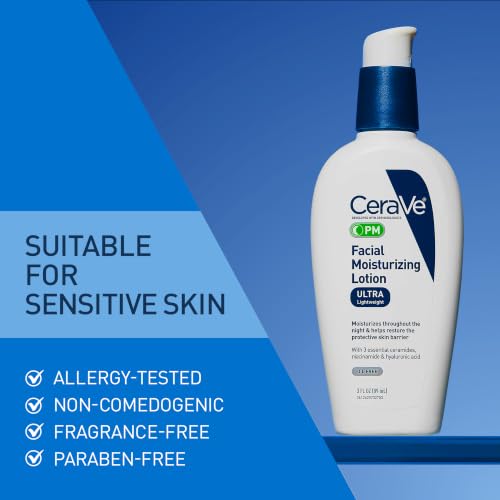 CeraVe Face Moisturizer Set with SPF 50 & Night Hydrating Lotion – Oil-Free, Hyaluronic Acid & Niacinamide