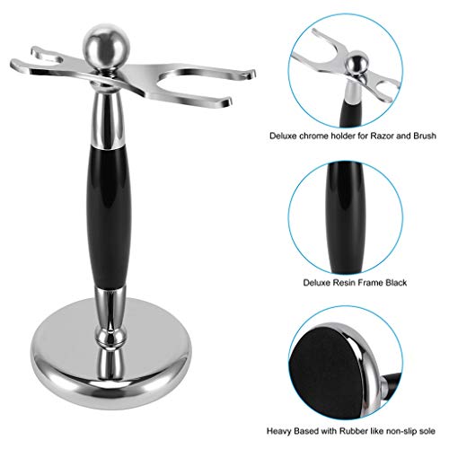 Luxury Shaving Brush & Razor Stand Universal Shaver Holder with Weighted & Non Slip Base