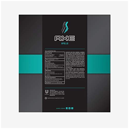 AXE Apollo Gift Set With Body Spray, Antiperspirant & Deodorant Stick and Body Wash for Grooming for Holiday 3 count