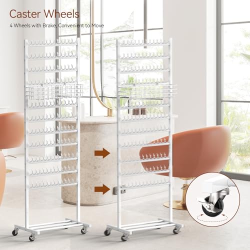 White Braiding Hair Rack 2-Sided with 286 Pegs for Salon & Home Use - NOVIMANGO