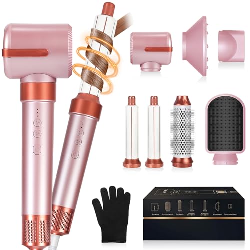 OKYUK 7-in-1 Hot Air Brush Dryer with 110,000 RPM High-Speed Motor