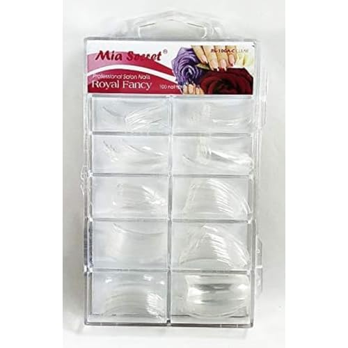 Mia Secret - Nail Tip Royal Square 100PC 500PC - Clear/White/Natural (100 Clear)