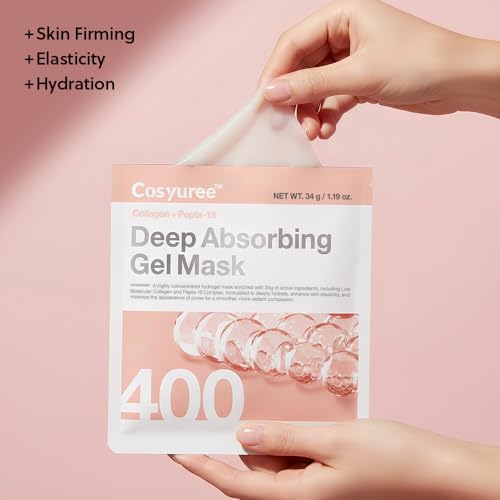 Collagen Deep Absorbing Hydrogel Mask, Korean Collagen Hydrogel Mask, Overnight Face Mask, Hydrating, Glass skin, Rejuvenation, Korean Skincare, 34g x 5ea