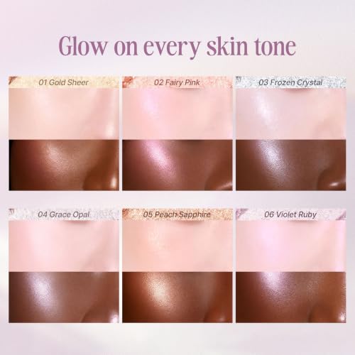 Highlighter Makeup - Pearl Shimmer Face Illuminator & Glow Powder - 01 Gold Sheer