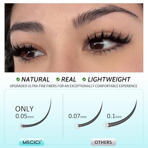 VogueFairy.05 Manga Lashes Clusters 8-16mm C Curl Wispy Eyelash Clusters - Wide Invisible Band DIY Wet-Look Spiky Anime Lashes Soft Individual Lash Extension Pack Without Glue Tweezers