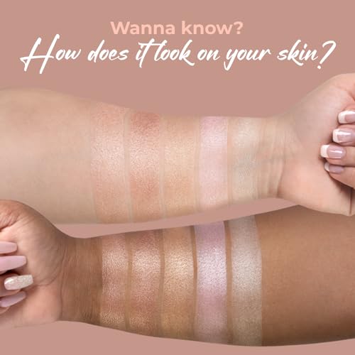 Pressed Powder Highlighter - All Shades in 1 Compact | Pearl Shimmer Face Makeup