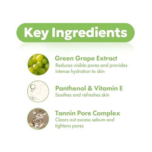 FRUDIA Green Grape Pore Control Exfoliating Face Wash (4.9 oz) ? Korean Facial Cleanser w/Green Grape Seed Scrub & Vitamin E | Korean Skin Care for Pore Control & Deep Cleansing