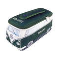 BRISA VW Collection - Volkswagen Neoprene Universal Makeup Cosmetics Toiletry Travel Pharmacy Bag in T1 Bus Design (Police/Green) (Large (11.8 x 5.5 x 4.7 inches))