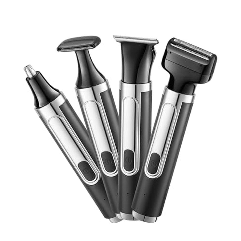 Back Shaver for Men, 5-in-1 Electric Back Hair Removal Razor with Adjustable Extension Handle, Body Hair Trimmer Grooming Kit for Wet or Dry Shaving