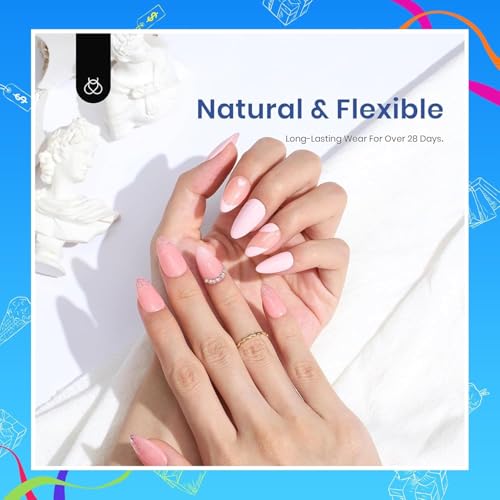 Beetles Gel Nail Kit Etch-X, Almond Short, 504pcs 12 Sizes Nail tips, with 9 in 1 Nail Glue Mini LED Light, Acrylic Half Matte Tips Press On Nail, Extension DIY Set at Home, Gift for Women & Girls