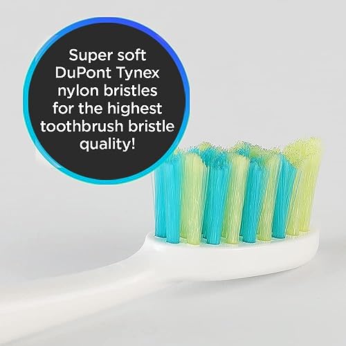 Voom Sonic White Pro 7 Series Replacement Toothbrush Heads - 4 Pack, Soft Bristles, Dentist Approved