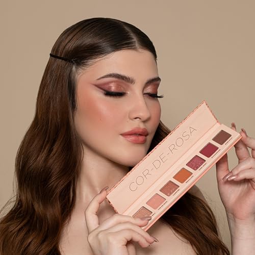 Mini Eyeshadow Palette with 7 Warm Shades - Cor-de-Rosa Collection