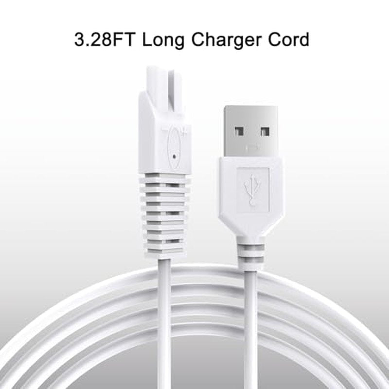 2Pcs Power Cord for Remington Smooth & Silky Electric Shaver WDF5030A, WDF4816NA, WDF4821US, WDF4825, Women¡¯s Shaver & Trimmer Replacement Charging Cable, White