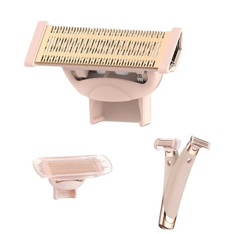 2 Pack Body Razor Replacement Heads for Flawless Nu Razor and Finish Touch Replacement Blades for Women,Rose Gold