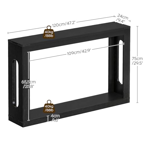 Farmhouse Console Table Black 47.2 Inch Wooden Sofa Entryway Table with Storage