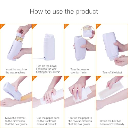 Wax Warmer for Hair Removal Double Depilatory Roll On Wax Heater Electric Home Waxing Machine for Women Men AC110V 40W (Blue)