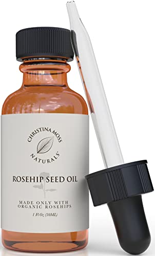 Rosehip Seed Oil - 1 oz Pure Face and Hair Moisturizer, Softening & Shine